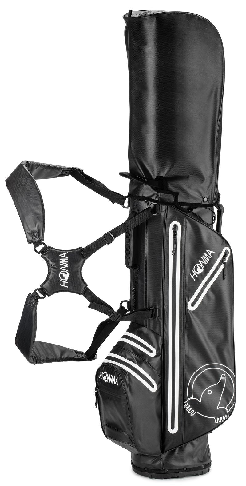 Honma Waterproof Stand Bag, Black, CB2124