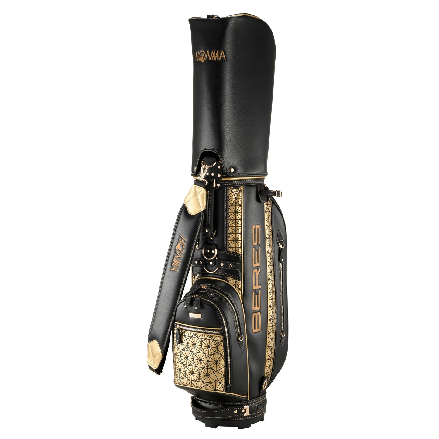 Honma Beres 4 Star, Black, Gold, premium golf cart bag, CB52602